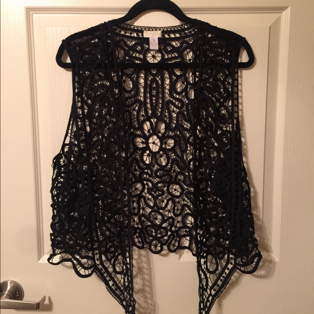 Black lace vest